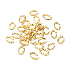 304 Stainless Steel Open Jump Rings, Oval, Real 18K Gold Plated, 6x4x0.8mm, Inner Diameter: 4x2mm(STAS-K285-01E-G)