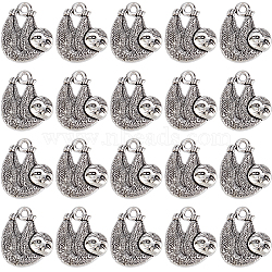 100Pcs Tibetan Style Alloy Pendants, Koala Charm, Antique Silver, 18x15x3mm, Hole: 1.5mm(TIBE-SC0009-38)