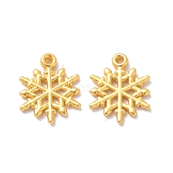 Rack Plating Alloy Pendants, Cadmium Free & Lead Free & Nickle Free, Snowflake Charm, Matte Gold Color, 20x15.5x2mm, Hole: 1.6mm(FIND-I036-55MG)