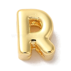 Rack Plating Brass Pendants, Letter Charms, Cadmium Free & Lead Free, Long-Lasting Plate, Real 18K Gold Plated, Letter R, 7x5x4mm, Hole: 2mm(X-KK-L220-001G-R)