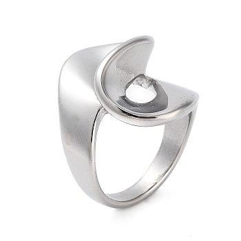 Non-Tarnish Ion Plating(IP) 304 Stainless Steel Rings for Women, Stainless Steel Color, US Size 7(17.3mm)