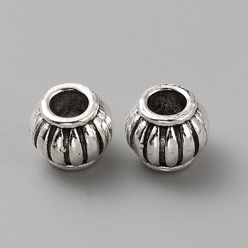 Tibetan Style Alloy European Beads, Large Hole Beads, Antique Silver, Lantern, 10x8mm, Hole: 4.8mm