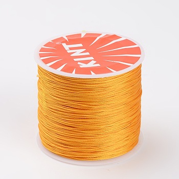 Round Waxed Polyester Cords, Gold, 0.6mm, about 76.55 yards(70m)/roll