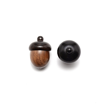 Disconnectable Wood Pendants, for Key Chain and Car Pendant Decorations, Acorns, Camel, 31x22mm, Hole: 1.4mm