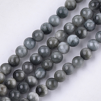 Natural Hawk's Eye Beads Strands, Eagle Eye Stone, Grade AB+, Round, 6mm, Hole: 0.8mm, about 62~65pcs/strand, 15.3 inch