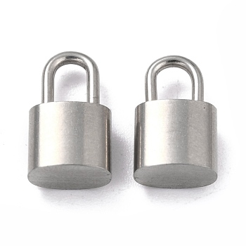 304 Stainless Steel Charms, Padlock, Stainless Steel Color, 1/2x1/4x1/4 inch(12.5~14x8x5mm), Hole: 4.5~5.5x3mm