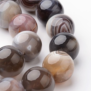 Natural Botswana Agate Bead Strands, Round, 6mm, Hole: 1mm, about 62pcs/strand, 15.3 inch