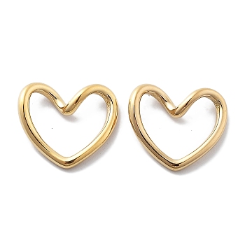 PVD Vacuum Plating 304 Stainless Steel Heart Linking Rings, Real 18K Gold Plated, 16.5x18x5mm