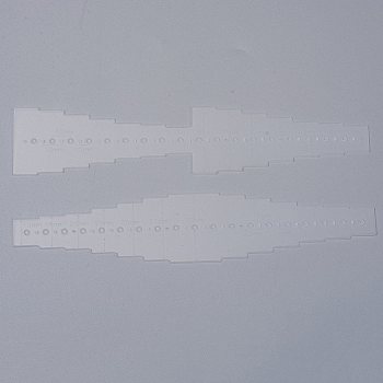 PVC Plastic Belt Hole Templates, Leather Craft Belt Punching Template DIY Set, Clear, 195~195.5x38~40x0.9~1mm
