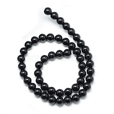 Chapelets de perle en pierre noire synthétique(G-R345-4mm-35-1)-2
