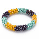 Crochet Glass Beads Braided Stretch Bracelet(BJEW-T016-08J)-1