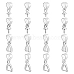 925 Sterling Silver Snap on Bails, Unsoldered, Silver, 6.5~12x3mm, Hole: 3mm, 4 colosr, 4pcs/color, 16pcs(FIND-PH0021-79A)
