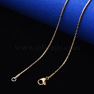 PVD Vacuum Plating 304 Stainless Steel Coreana Chain Necklace, with Lobster Claw Clasp, Real 18K Gold Plated, 19.68 inch(50cm)x1.2mm(NJEW-S420-005C-G)