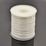 Flat Elastic Crystal String, Elastic Beading Thread, for Stretch Bracelet Making, White, 0.5mm, about 546.8 yards(500m)/roll(EW-J002-0.5mm-13)