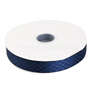 Polyester Ribbons, Grid Pattern, for DIY Gift Packing, Marine Blue, 1 inch(26mm), about 100 yard/roll(91.44m/roll)(OCOR-O011-B08)