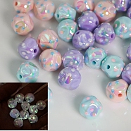 Luminous Acrylic Beads, Glow in the Dark, Nuggets, Mixed Color, 16mm(LUMI-PW0002-08)