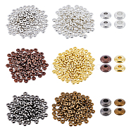 600Pcs 6 Colors Brass Spacer Beads, Cadmium Free & Lead Free, Rondelle, Mixed Color, 5x2mm, Hole: 1.5~2mm, 100pcs/color(KK-CA0003-58)