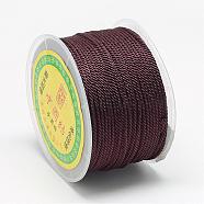 Nylon Threads, Milan Cords/Twisted Cords, Coconut Brown, 1.5~2mm, about 54.68 yards(50m)/roll(NWIR-R039-738)