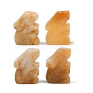 Natural Topaz Jade Rabbit Display Decorations, Figurine Home Decoration, Feng Shui Energy Stone Gift for Home Office Desktop Decoration, 25.5~27.5x16.5~19.5x11.5~12.5mm(G-R007-02F)