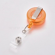 Transparent Plastic Retractable Badge Reel, Card Holders, with Metal Findings, Dark Orange, 85mm(AJEW-WH0102-12)