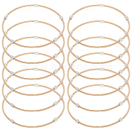 BENECREAT 12Pcs Spring Bracelets Set, Minimalist Steel French Wire/Gimp Wire Stretch Bracelets for Stackable Wearing, Light Gold, Inner Diameter: 2-1/4 inch(5.85cm)(BJEW-BC0001-13KCG)