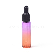 Two Tone Glass Dropper Bottles, with Glass Droppers and Black Cap, Empty Refillable Bottle, Colorful, 9.35cm, Capacity: 10ml(X-MRMJ-WH0056-89E)