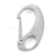 304 Stainless Steel Push Gate Snap Keychain Clasp Findings, Stainless Steel Color, 24x14x5.5mm, Hole: 7x4.4mm(STAS-C024-10P)