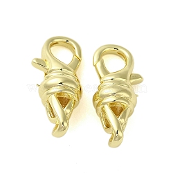 Brass Lobster Claw Clasps, Golden, 23.5x10.5x8mm, Hole: 3.5x2mm(KK-B089-26G)