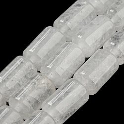 Natural Quartz Crystal Beads Strands, Rock Crystal Beads, Column, 14x8~8.5mm, Hole: 1mm, about 28pcs/strand, 15.28''(38.8cm)(G-Q004-A03-01)