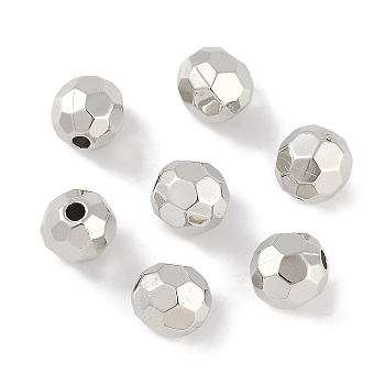 CCB Plastic Beads, Round, Faceted, 7.5x7mm, Hole: 1.8mm