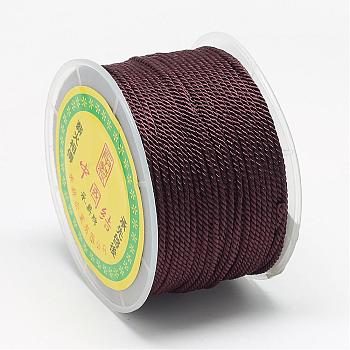 Nylon Threads, Milan Cords/Twisted Cords, Coconut Brown, 1.5~2mm, about 54.68 yards(50m)/roll