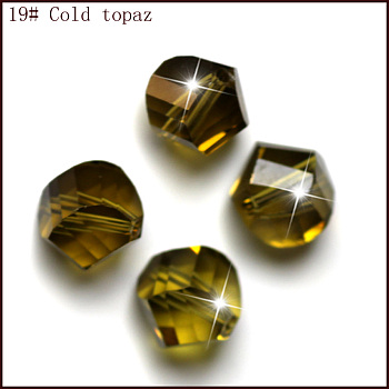 Imitation Austrian Crystal Beads, Grade AAA, Faceted, Polygon, Olive, 8mm, Hole: 0.9~1mm