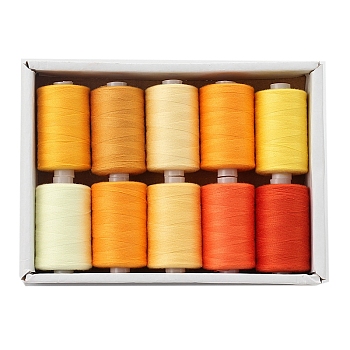 10 Colors Polyester Sewing Thread, Mixed Color, Packing: 63x34x12mm, 10pcs/set