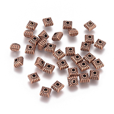 Red Copper Square Alloy Spacer Beads