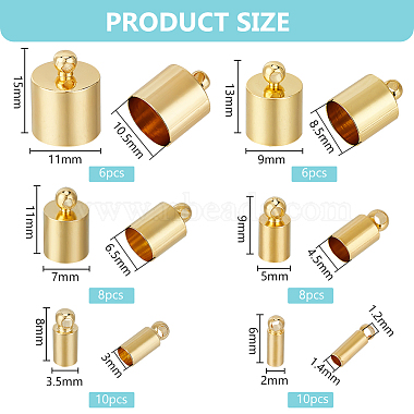 48Pcs 6 Size Brass Cord Ends(FIND-BC0005-46)-2