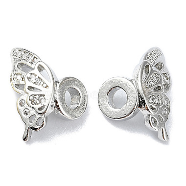 Clear Butterfly Brass+Cubic Zirconia Beads