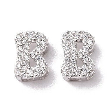 Letter B Cubic Zirconia Beads