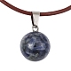 Natural & Synthetic Mixed Gemstone Round Pendant Necklaces(NJEW-JN04478)-3