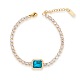 elegante europäische Edelstahl Pavé-Armbänder mit blauen Zirkonia für Damen(PD8073-4)-1