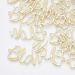 Alloy Pendants, Word Blah, Light Gold, 36.5x18x1mm, Hole: 1.8mm(X-PALLOY-T067-140LG)