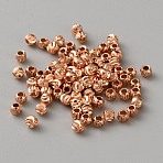 Brass Beads, Fancy Cut, Rose Gold, 2.8x2.3mm, Hole: 1.2mm(KK-WH0088-56)