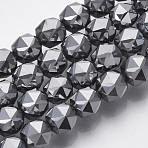 Terahertz Stone Beads Strands, Star Cut Round Beads, Faceted, 6mm, Hole: 0.8mm, about 69pcs/strand, 14.96 inch(38cm)(G-R462-039A)