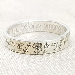 Alloy Finger Rings, Ring with Flower, Silver, US Size 10(19.8mm)(FS-WGACB40-05)