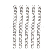 304 Stainless Steel Chain Extender, Twisted Chains, Solder, Stainless Steel Color, 40x3mm(X-CHS-R005)