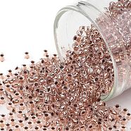 TOHO Round Seed Beads, Japanese Seed Beads, (740) Copper Lined Crystal, 11/0, 2.2mm, Hole: 0.8mm, about 50000pcs/pound(SEED-TR11-0740)