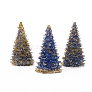 Natural Lapis Lazuli Home Display Decorations, with Resin and Glitter Powder, Christmas Tree, 92x52mm(DJEW-I013-A01)