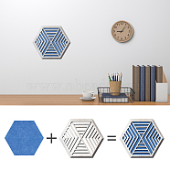 Custom Wool Felt & Wood Wall Decorations, Home Decorations, Hexagon, Geometric Pattern, Finished: 305x265mm, 1pc(DIY-WH0376-018)