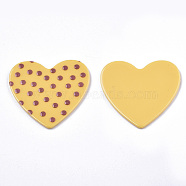 Opaque Printed Acrylic Cabochons, Heart, Pale Goldenrod, 40x44.5x2.5mm(MACR-N011-001-C01)