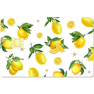 PVC Plastic Waterproof Card Stickers, Self-adhesion Card Skin for Bank Card Decor, Rectangle, Lemon, 186.3x137.3mm(DIY-WH0432-133)