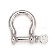 Alloy D-Ring Anchor Shackle Clasps, Platinum, 25x25mm, Hole: 2.5mm(PALLOY-L169-08)